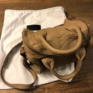 Rockie Rose Gold Leather Cross Body Satchel